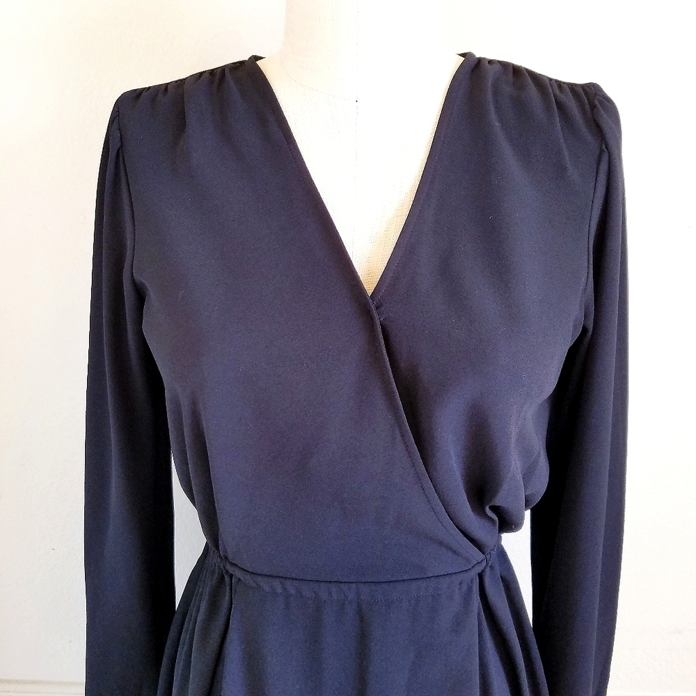 Michael Kors Black Midi Wrap Dress‎ Small - Picture 4 of 10